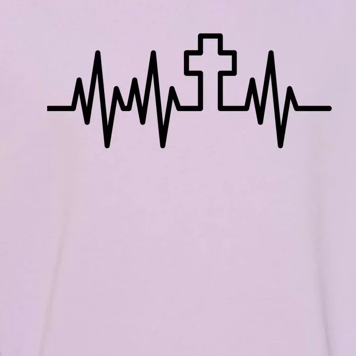 Heartbeat Cross Garment-Dyed Sweatshirt