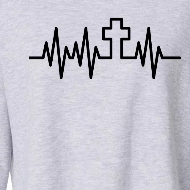 Heartbeat Cross Cropped Pullover Crew