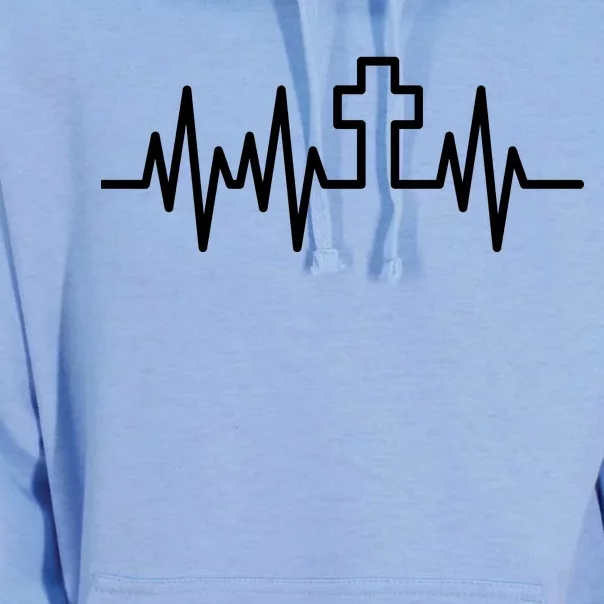 Heartbeat Cross Unisex Surf Hoodie