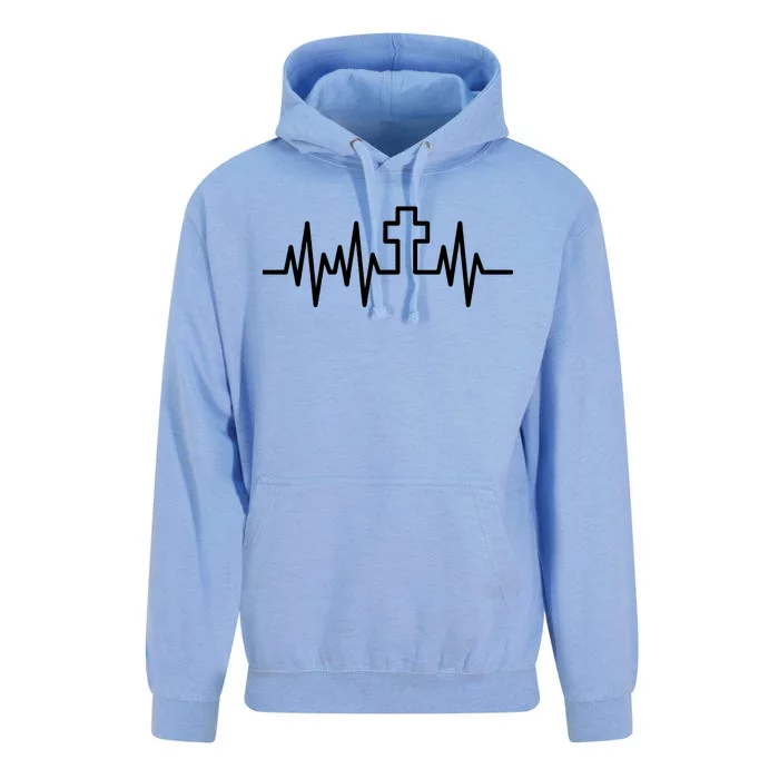 Heartbeat Cross Unisex Surf Hoodie