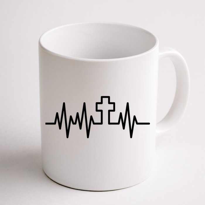 Heartbeat Cross Front & Back Coffee Mug