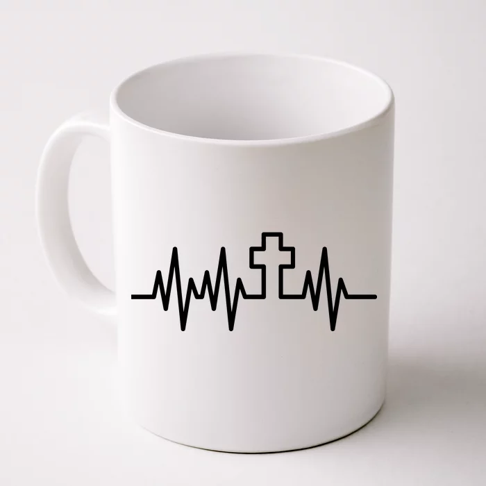 Heartbeat Cross Front & Back Coffee Mug