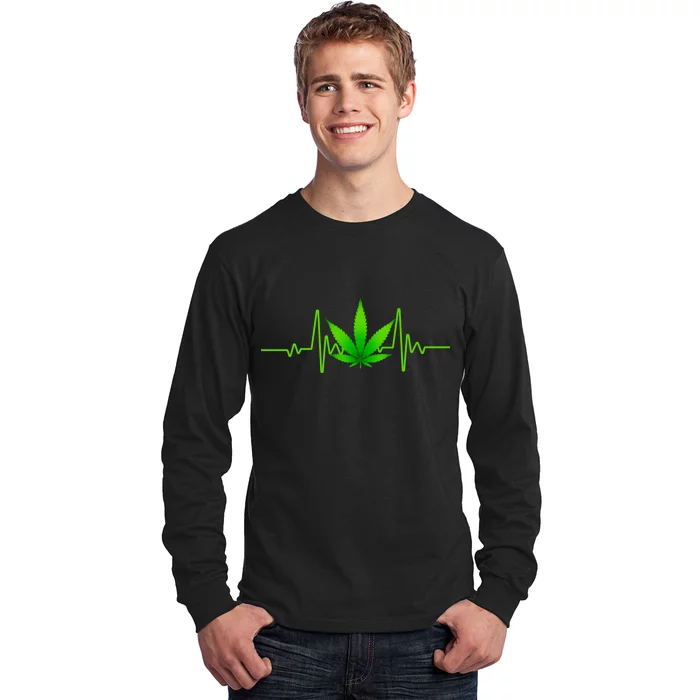 Heartbeat Weed Pulse Long Sleeve Shirt