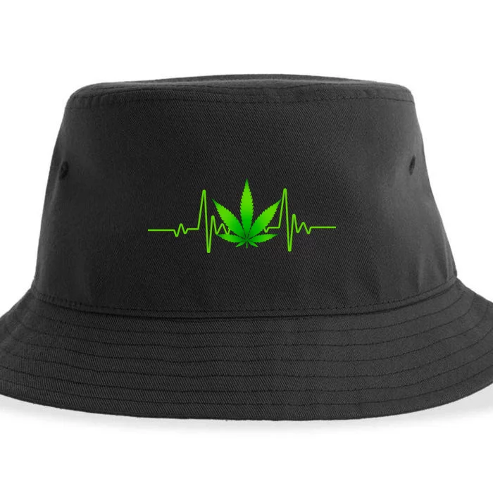 Heartbeat Weed Pulse Sustainable Bucket Hat