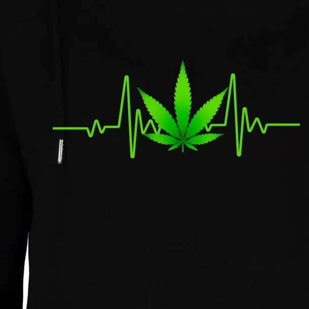 Heartbeat Weed Pulse Womens Funnel Neck Pullover Hood