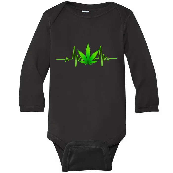 Heartbeat Weed Pulse Baby Long Sleeve Bodysuit