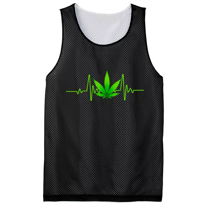 Heartbeat Weed Pulse Mesh Reversible Basketball Jersey Tank