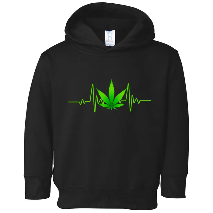 Heartbeat Weed Pulse Toddler Hoodie