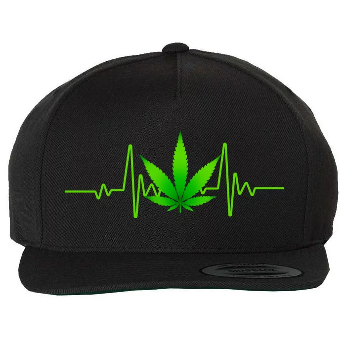 Heartbeat Weed Pulse Wool Snapback Cap