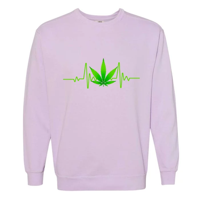 Heartbeat Weed Pulse Garment-Dyed Sweatshirt