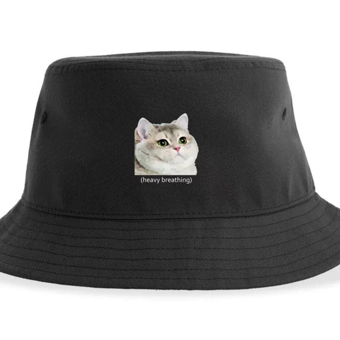 Heavy Breathing Cat Sustainable Bucket Hat