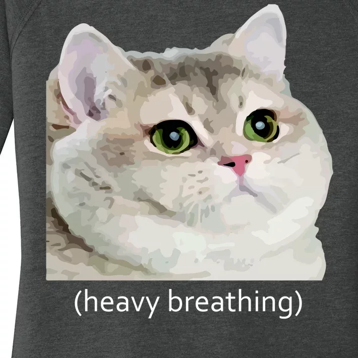 Heavy Breathing Cat Women's Perfect Tri Tunic Long Sleeve Shirt