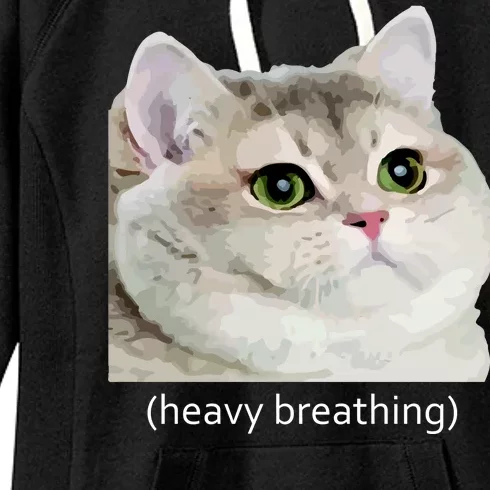 Heavy Breathing Cat Women's Fleece Hoodie