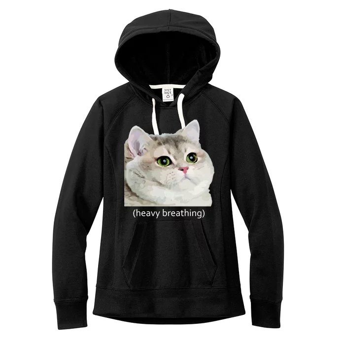 Heavy Breathing Cat Women's Fleece Hoodie