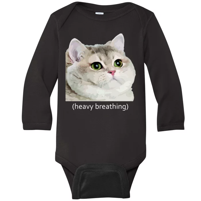 Heavy Breathing Cat Baby Long Sleeve Bodysuit