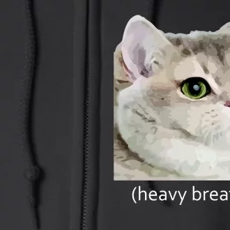 Heavy Breathing Cat Full Zip Hoodie