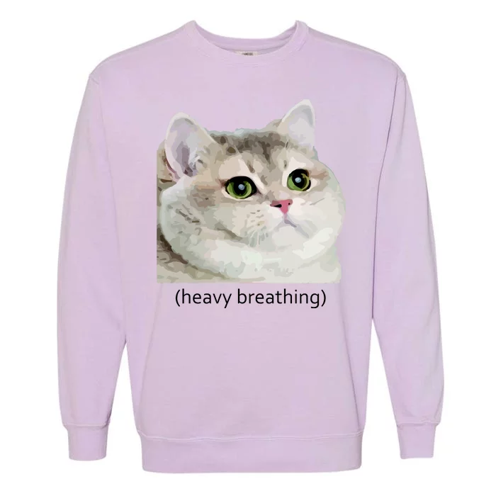 Heavy Breathing Cat Garment-Dyed Sweatshirt