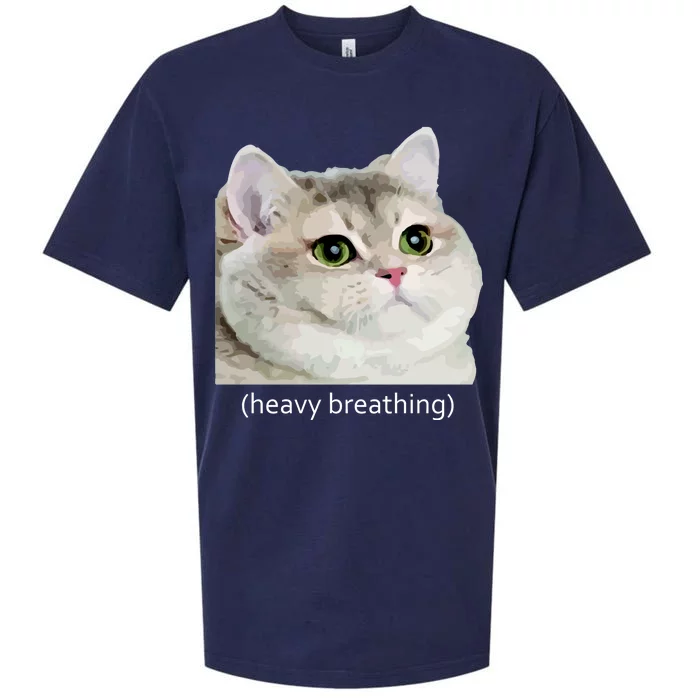 Heavy Breathing Cat Sueded Cloud Jersey T-Shirt