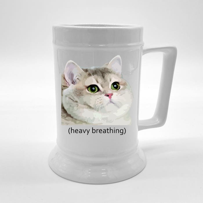 Heavy Breathing Cat Front & Back Beer Stein