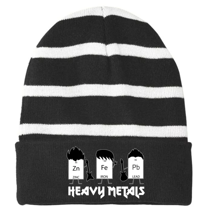 Heavy Metals Periodic Table Of Elements Striped Beanie with Solid Band