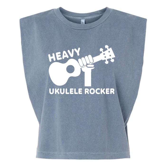 Heavy Ukulele Rocker Musical Instrument Acoustic Guitar Garment-Dyed Women's Muscle Tee