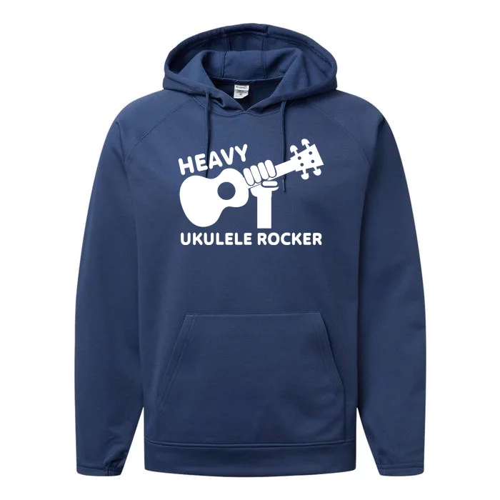 Heavy Ukulele Rocker Musical Instrument Acoustic Guitar Performance Fleece Hoodie