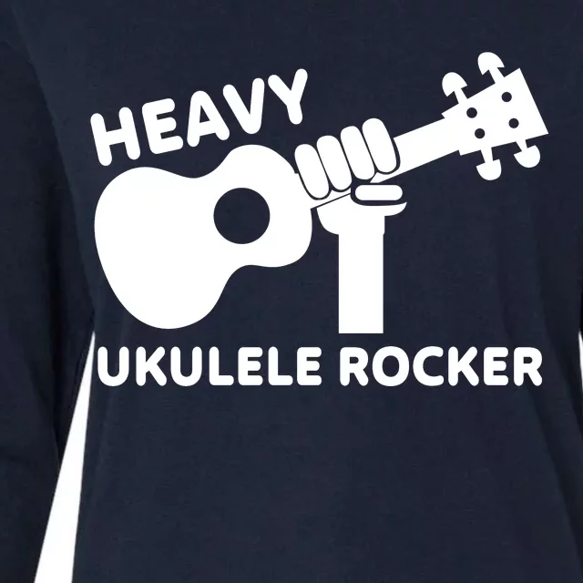 Heavy Ukulele Rocker Musical Instrument Acoustic Guitar Womens Cotton Relaxed Long Sleeve T-Shirt