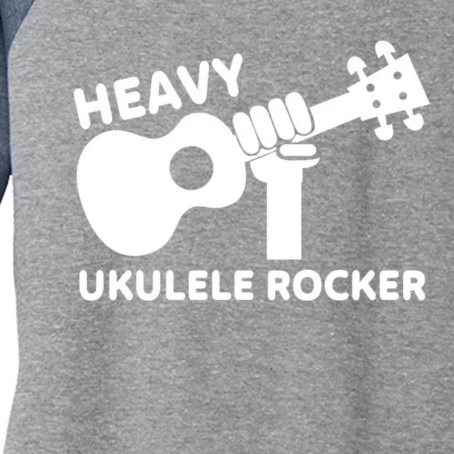 Heavy Ukulele Rocker Musical Instrument Acoustic Guitar Women's Tri-Blend 3/4-Sleeve Raglan Shirt