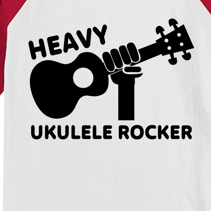 Heavy Ukulele Rocker Musical Instrument Acoustic Guitar Kids Colorblock Raglan Jersey