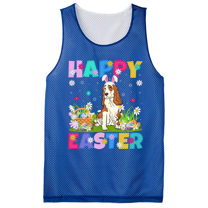 Happy Easter Bunny Cocker Spaniel Dog Easter Sunday Cute Gift Mesh Reversible Basketball Jersey Tank