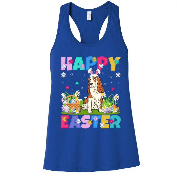 Happy Easter Bunny Cocker Spaniel Dog Easter Sunday Cute Gift Women's Racerback Tank