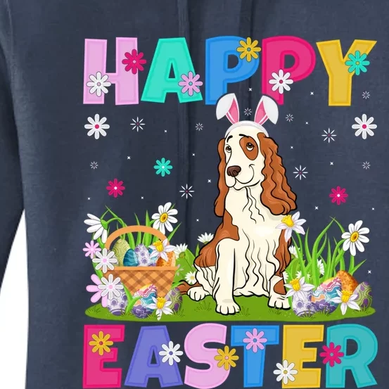 Happy Easter Bunny Cocker Spaniel Dog Easter Sunday Cute Gift Women's Pullover Hoodie