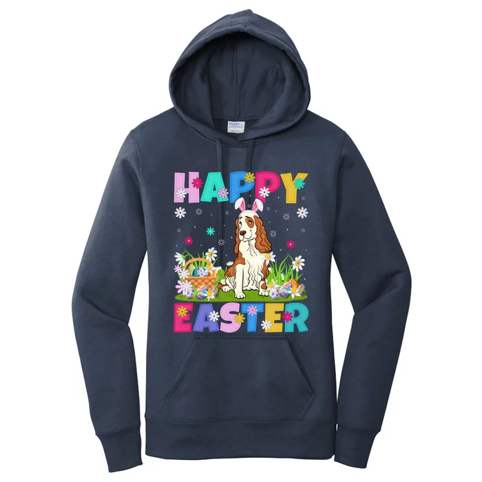 Happy Easter Bunny Cocker Spaniel Dog Easter Sunday Cute Gift Women's Pullover Hoodie