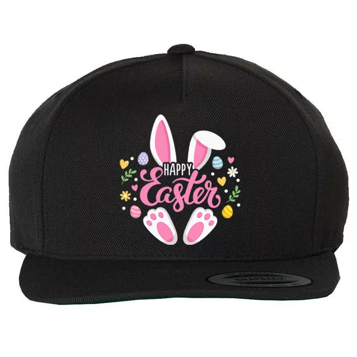 Happy Easter Bunny Easter Egg Hunt Squad Easter Wool Snapback Cap