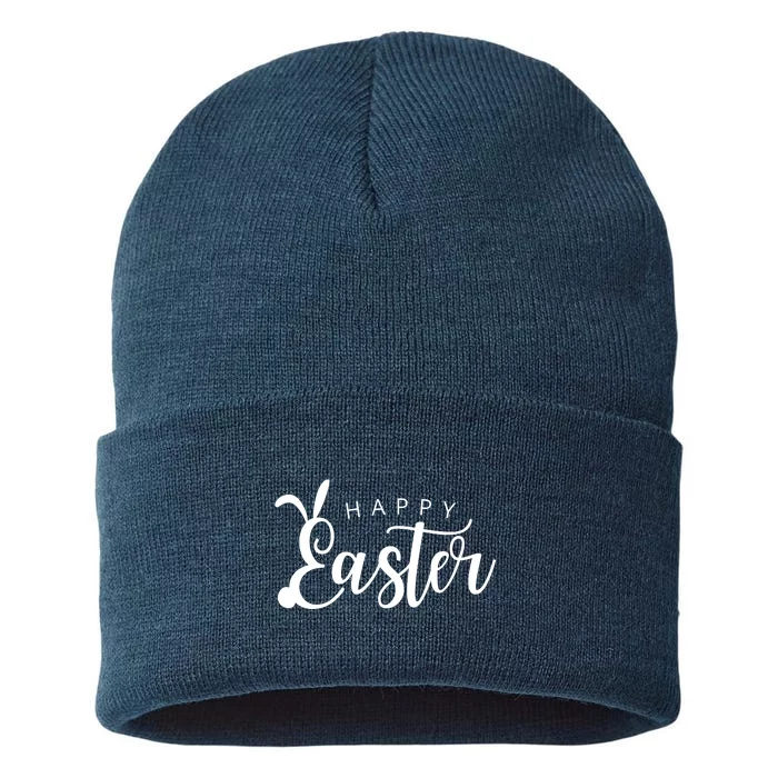 Happy Easter Bunny Holiday Sustainable Knit Beanie