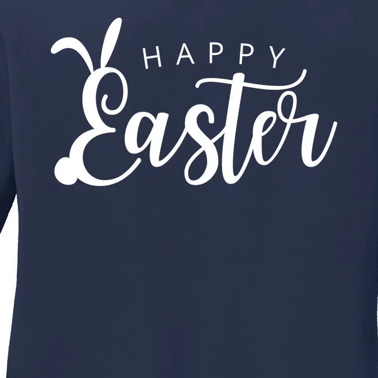 Happy Easter Bunny Holiday Ladies Long Sleeve Shirt