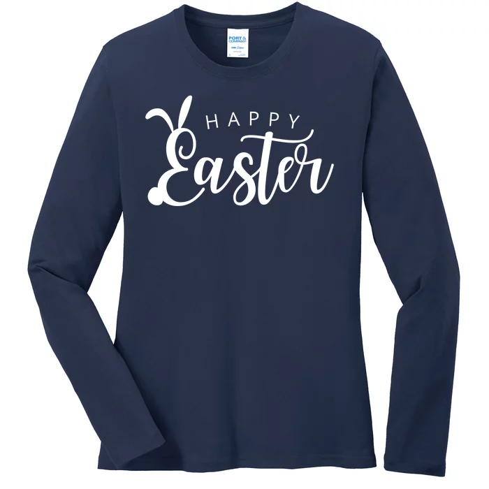 Happy Easter Bunny Holiday Ladies Long Sleeve Shirt