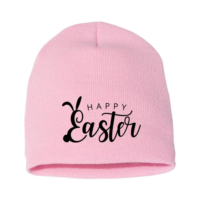 Happy Easter Bunny Holiday Short Acrylic Beanie