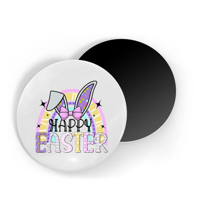 Happy Easter Bunny Rabbit Face Funny Easter Day Rainbow Magnet