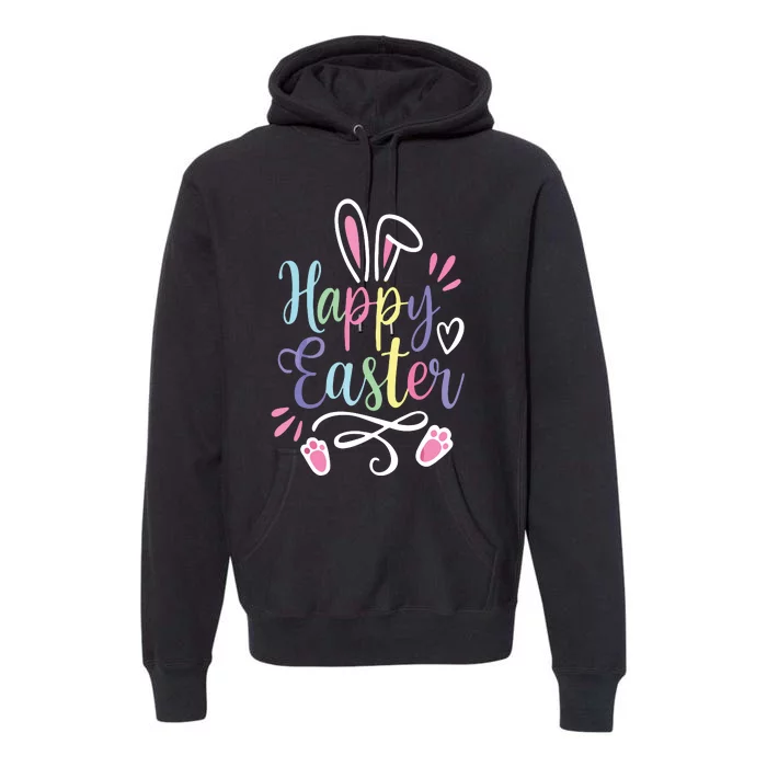 Happy Easter Bunny Rabbit Face Funny Easter Day Premium Hoodie