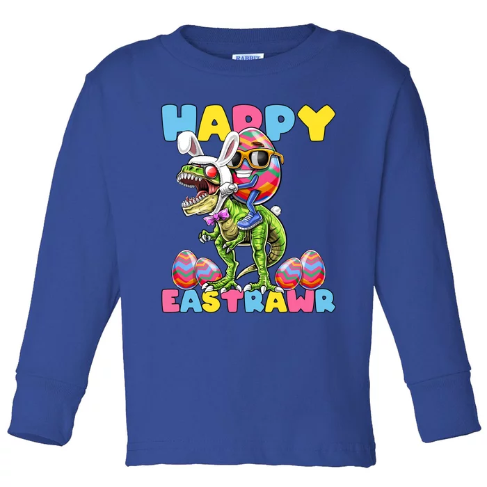 Happy Easter Bunny Dinosaur Egg Rabbit Ears Costume Gift Toddler Long Sleeve Shirt