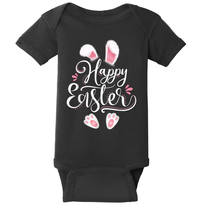 Happy Easter Bunny Rabbit Face Funny Easter Day Baby Bodysuit