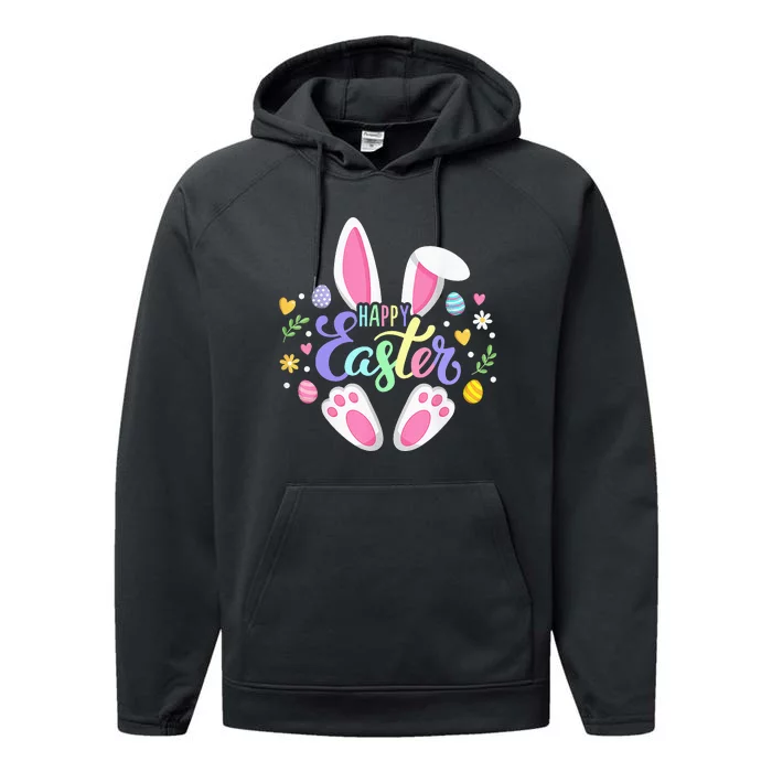 Happy Easter Bunny Easter Egg Hunt Squad Easter Performance Fleece Hoodie