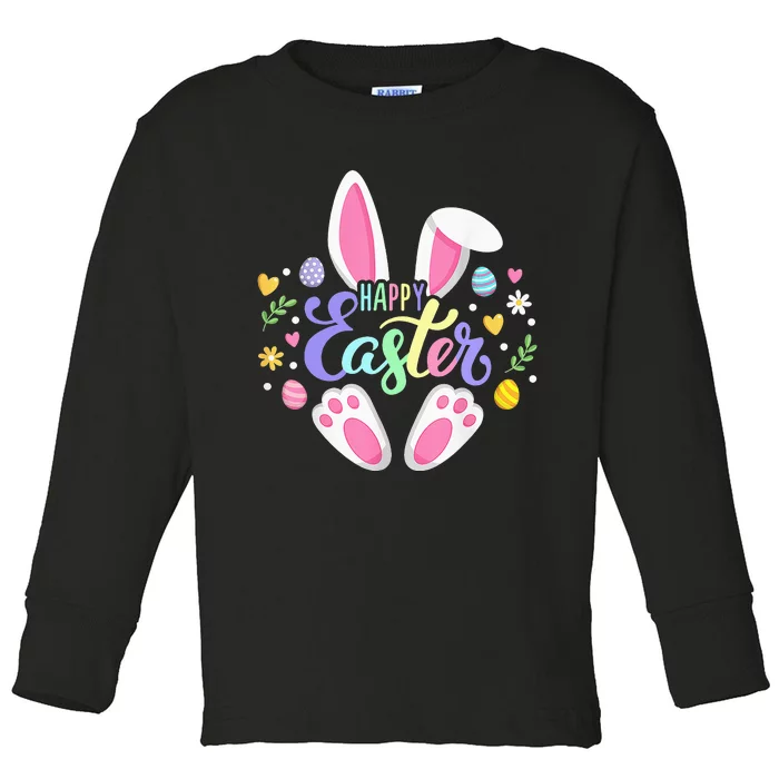 Happy Easter Bunny Easter Egg Hunt Squad Easter Toddler Long Sleeve Shirt