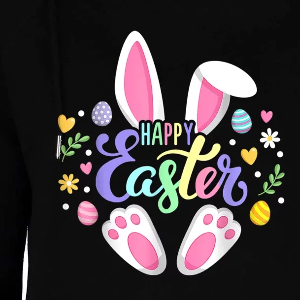 Happy Easter Bunny Rabbit Face Funny Easter Day Womens Funnel Neck Pullover Hood