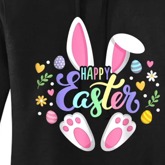 Happy Easter Bunny Rabbit Face Funny Easter Day Women's Pullover Hoodie