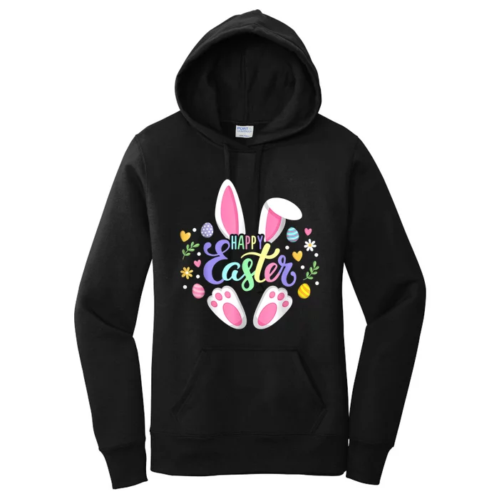 Happy Easter Bunny Rabbit Face Funny Easter Day Women's Pullover Hoodie