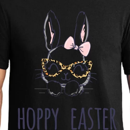 Hoppy Easter Bunny With Cheetah Glasses For The Mom Gift Pajama Set