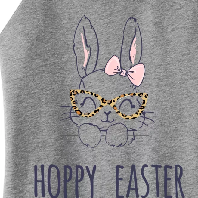 Hoppy Easter Bunny With Cheetah Glasses For The Mom Gift Women’s Perfect Tri Rocker Tank