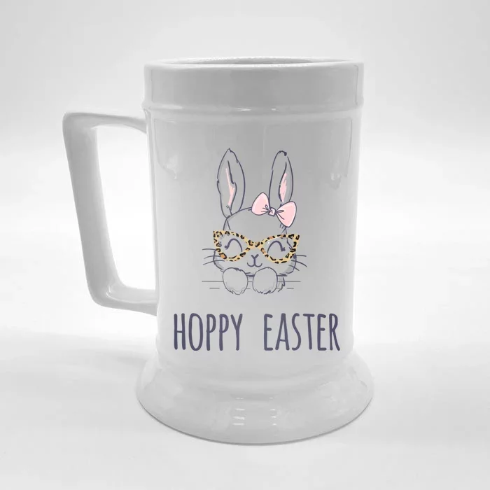 Hoppy Easter Bunny With Cheetah Glasses For The Mom Gift Front & Back Beer Stein